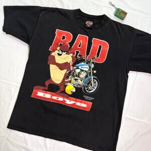 Vintage 90's Taz Harley-Davidson Faded Heavyweight T-Shirt - XL